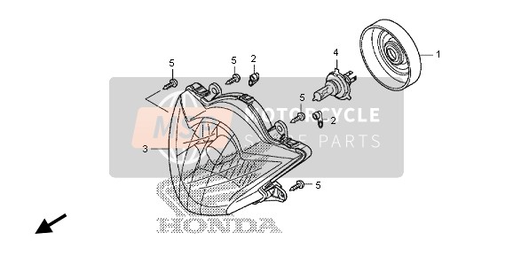 Honda SH125 2013 HEADLIGHT (EU) for a 2013 Honda SH125